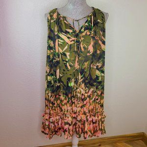 Catherine Malandrino Ruffle Tropical Print Dress